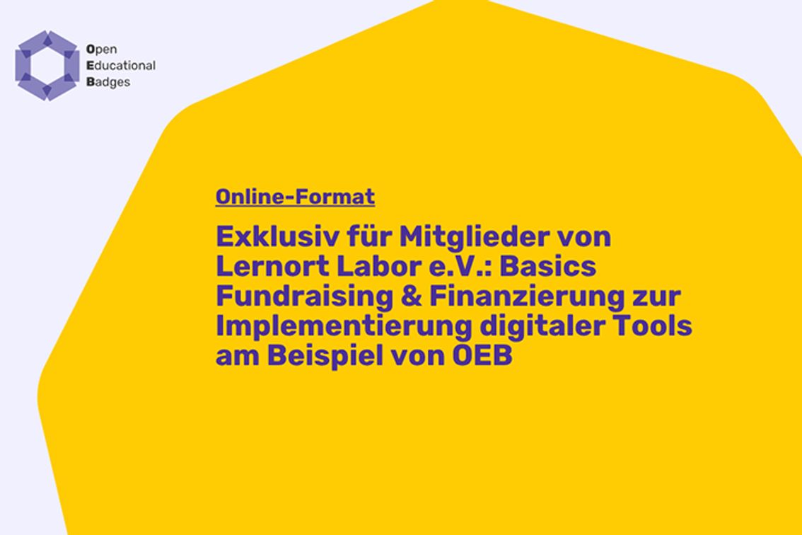 Exklusiv für Mitglieder von Lernort Labor e.V.: Basics Fundraising & Finanzierung zur Implementierung digitaler Tools am Beispiel von OEB - (no-js)